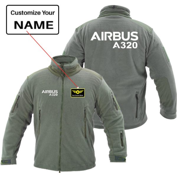 Airbus A320 & Text Designed Fleece Military Jackets (Customizable) Cheap