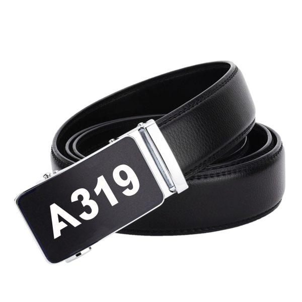 A319 Flat Text Designed Men Belts Online Hot Sale