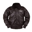 Airbus A310 & Text Designed Leather Bomber Jackets on Sale