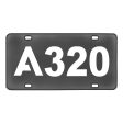 A320 Flat Text Designed Metal (License) Plates Online now