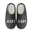 A321 Flat Text Designed Cotton Slippers For Discount