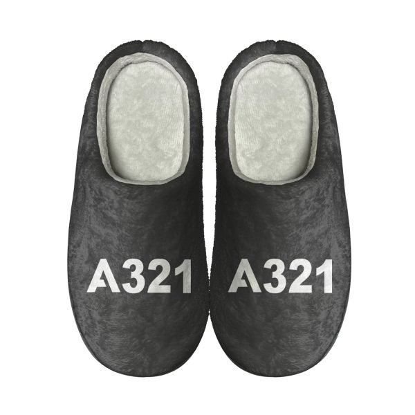 A321 Flat Text Designed Cotton Slippers For Discount