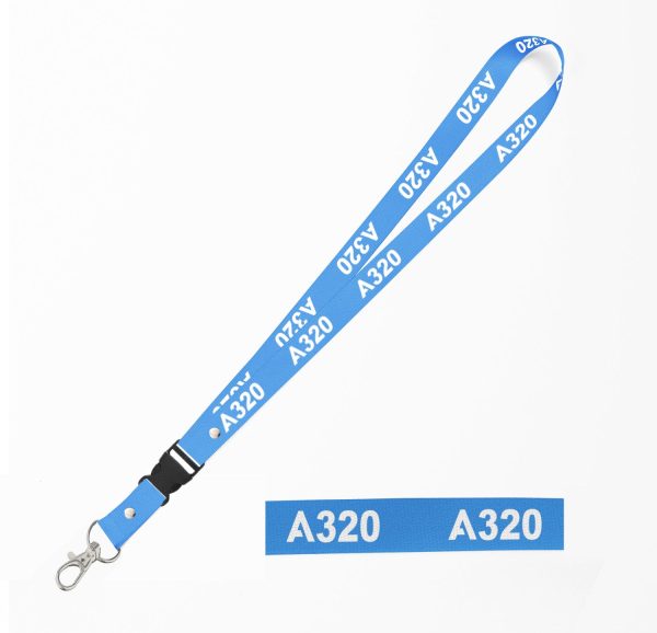 A320 Flat Text Designed Detachable Lanyard & ID Holders Online now