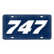 747 Flat Text Designed Metal (License) Plates Supply