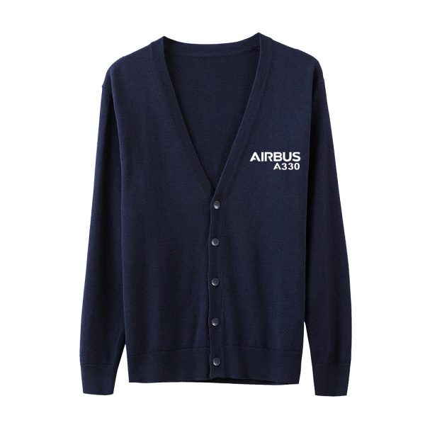 Airbus A330 & Text Designed Cardigan Sweaters Sale