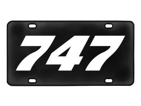 747 Flat Text Designed Metal (License) Plates Supply