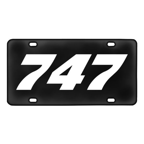 747 Flat Text Designed Metal (License) Plates Supply