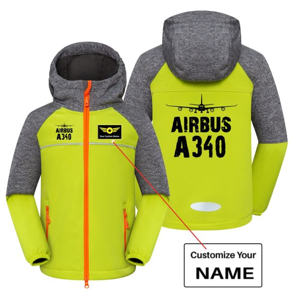 Airbus A340 & Plane Designed Children Polar Style Jackets on Sale