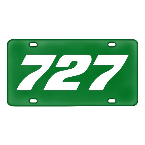 727 Flat Text Designed Metal (License) Plates Online Sale