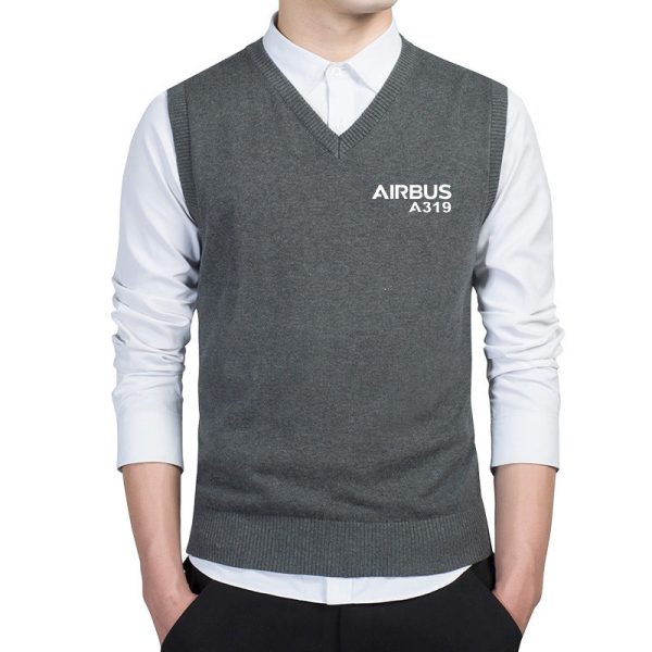 Airbus A319 & Text Designed Sweater Vests Fashion