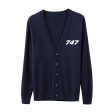 747 Flat Text Designed Cardigan Sweaters For Discount