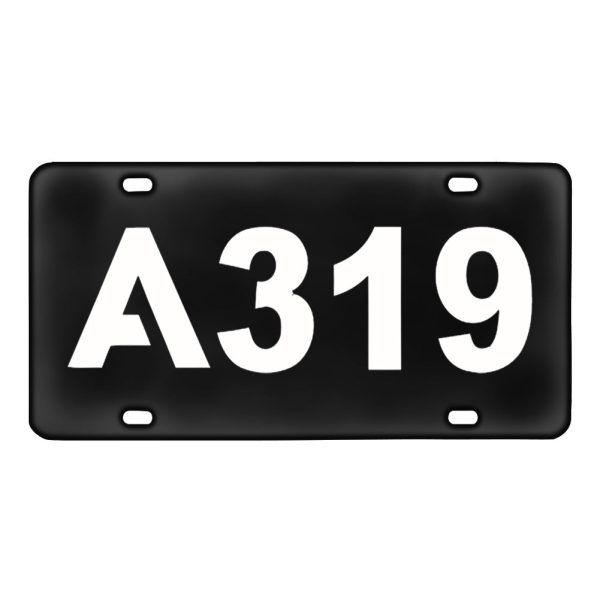 A319 Flat Text Designed Metal (License) Plates Online Hot Sale