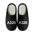 A320 Flat Text Designed Cotton Slippers Online now