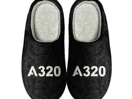 A320 Flat Text Designed Cotton Slippers Online now