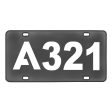 A321 Flat Text Designed Metal (License) Plates Supply