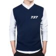 737 Flat Text Designed Sweater Vests Online Hot Sale