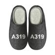 A319 Flat Text Designed Cotton Slippers Cheap