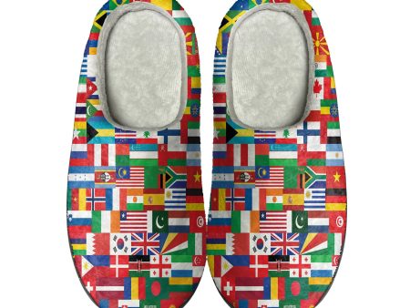 World Flags Designed Cotton Slippers Fashion