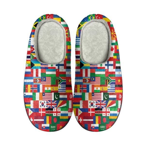 World Flags Designed Cotton Slippers Fashion