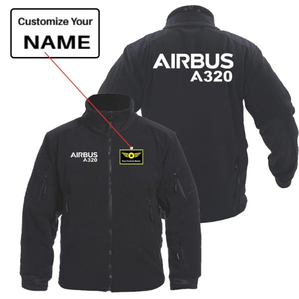 Airbus A320 & Text Designed Fleece Military Jackets (Customizable) Cheap