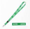 A319 Flat Text Designed Detachable Lanyard & ID Holders For Sale