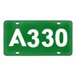 A330 Flat Text Designed Metal (License) Plates Online now