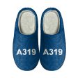 A319 Flat Text Designed Cotton Slippers Cheap