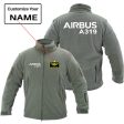 Airbus A319 & Text Designed Fleece Military Jackets (Customizable) Fashion