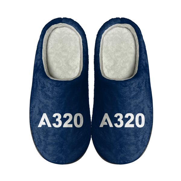 A320 Flat Text Designed Cotton Slippers Online now