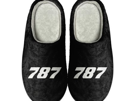 787 Flat Text Designed Cotton Slippers For Cheap