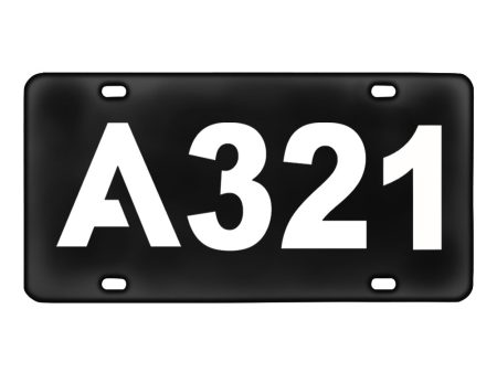 A321 Flat Text Designed Metal (License) Plates Supply