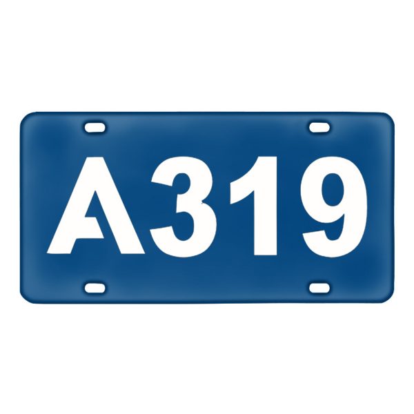 A319 Flat Text Designed Metal (License) Plates Online Hot Sale