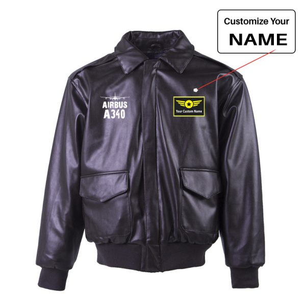 Airbus A340 & Plane Designed Leather Bomber Jackets (NO Fur) Online Sale