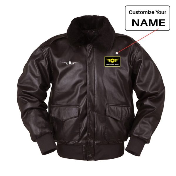 Airbus A320 Silhouette Designed Leather Bomber Jackets on Sale