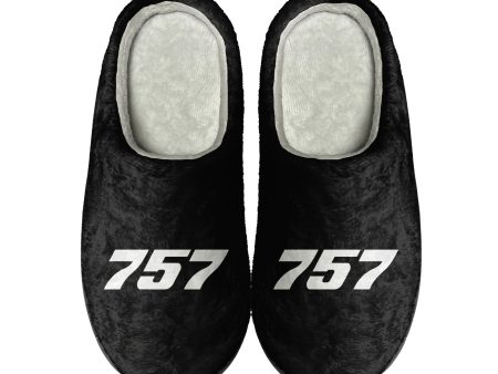 757 Flat Text Designed Cotton Slippers on Sale