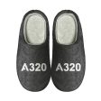 A320 Flat Text Designed Cotton Slippers Online now