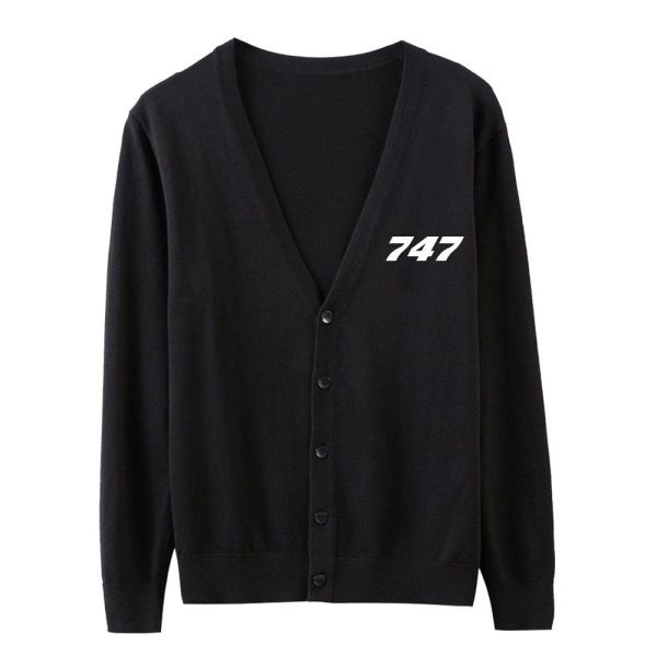 747 Flat Text Designed Cardigan Sweaters For Discount