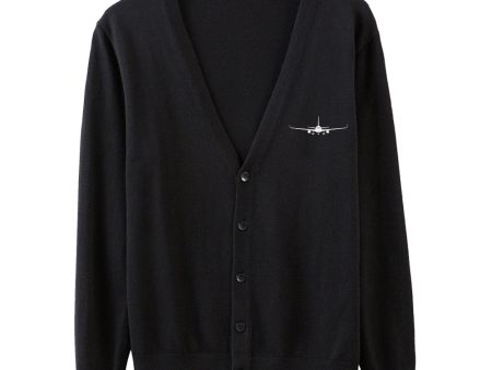 Boeing 767 Silhouette Designed Cardigan Sweaters Discount