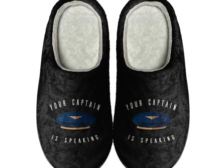 Your Captain Is Speaking Designed Cotton Slippers Online Sale