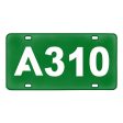 A310 Flat Text Designed Metal (License) Plates on Sale