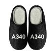 A340 Flat Text Designed Cotton Slippers Online Hot Sale