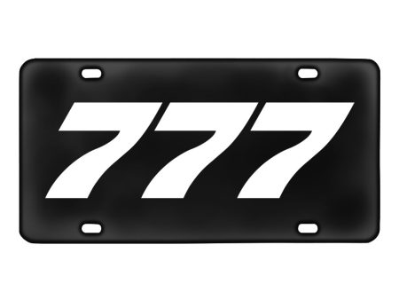 777 Flat Text Designed Metal (License) Plates For Discount