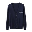 Airbus & Text Designed Cardigan Sweaters Cheap