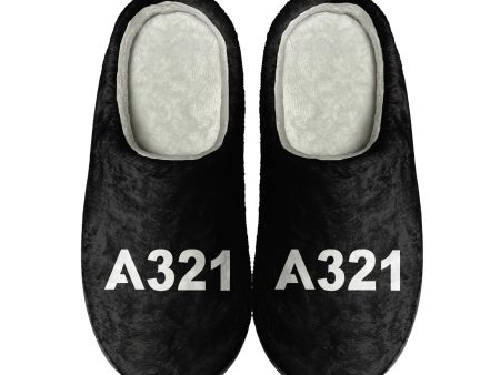 A321 Flat Text Designed Cotton Slippers For Discount