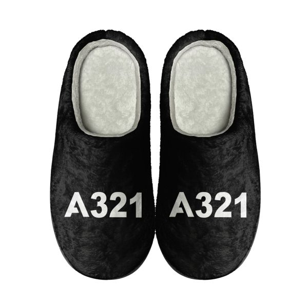 A321 Flat Text Designed Cotton Slippers For Discount