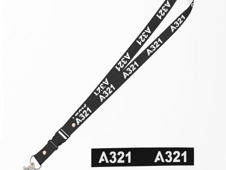 A321 Flat Text Designed Detachable Lanyard & ID Holders Hot on Sale