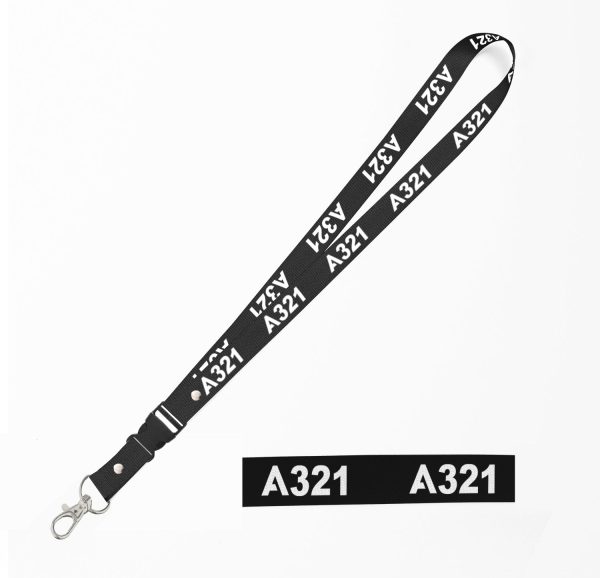 A321 Flat Text Designed Detachable Lanyard & ID Holders Hot on Sale