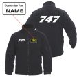 747 Flat Text Designed Fleece Military Jackets (Customizable) Sale