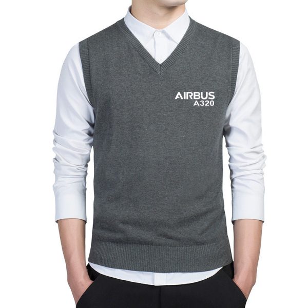 Airbus A320 & Text Designed Sweater Vests Fashion