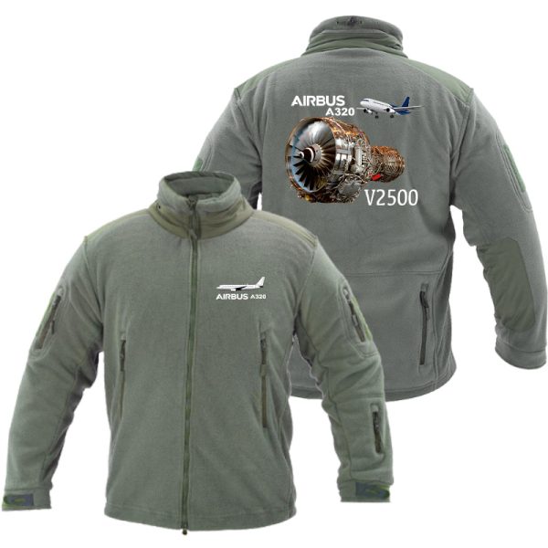 Airbus A320 & V2500 Engine Designed Fleece Military Jackets (Customizable) Online Sale